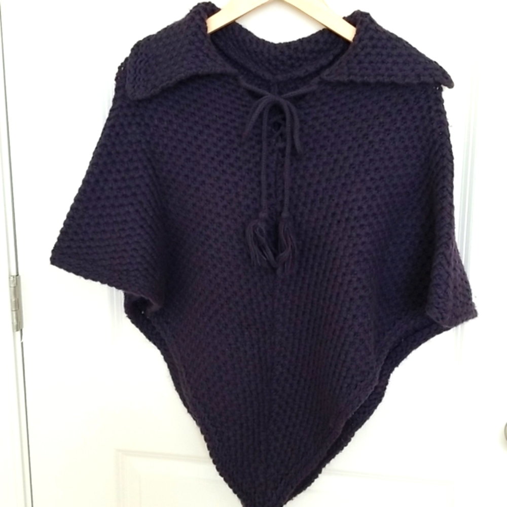Vintage 100% Wool Poncho Sweater